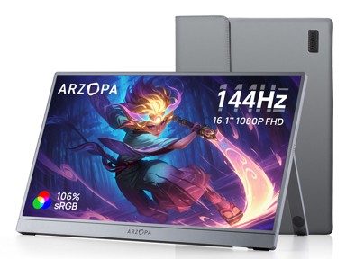 ARZOPA Monitor Z1FC / 16.1", 1920 x 1080, IPS, 144 Hz, mini HDMI + USB-C, siva